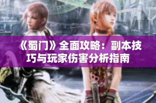 《蜀门》全面攻略：副本技巧与玩家伤害分析指南