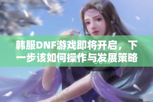 韩服DNF游戏即将开启，下一步该如何操作与发展策略