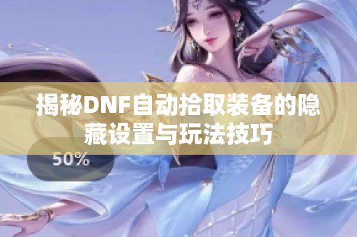 揭秘DNF自动拾取装备的隐藏设置与玩法技巧