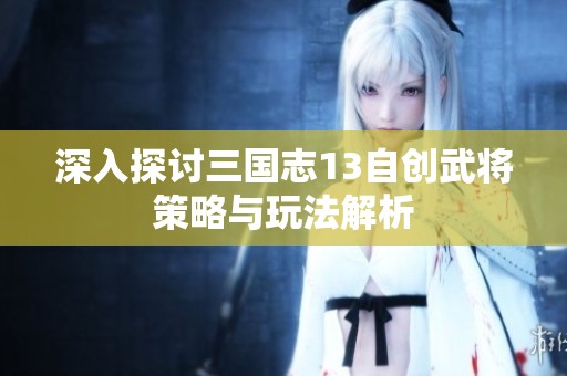 深入探讨三国志13自创武将策略与玩法解析