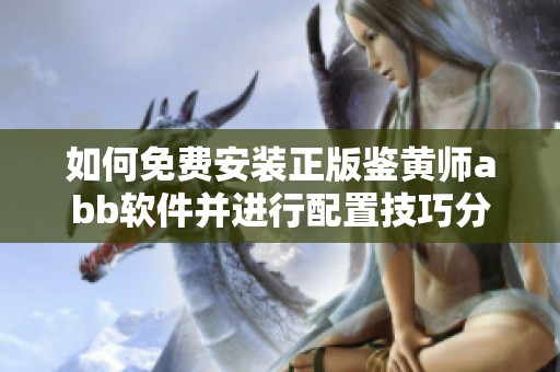 如何免费安装正版鉴黄师abb软件并进行配置技巧分享