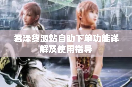 君泽货源站自助下单功能详解及使用指导