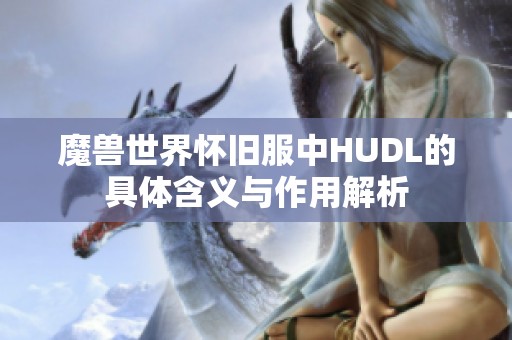 魔兽世界怀旧服中HUDL的具体含义与作用解析