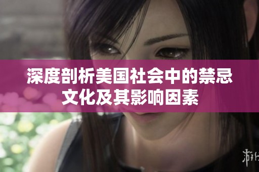 深度剖析美国社会中的禁忌文化及其影响因素