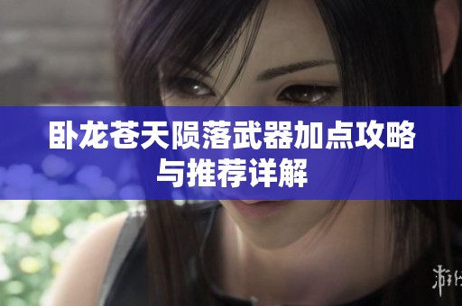 卧龙苍天陨落武器加点攻略与推荐详解