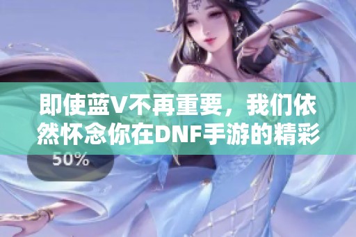 即使蓝V不再重要，我们依然怀念你在DNF手游的精彩瞬间