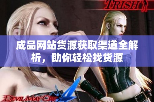 成品网站货源获取渠道全解析，助你轻松找货源