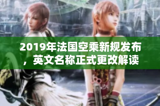 2019年法国空乘新规发布，英文名称正式更改解读