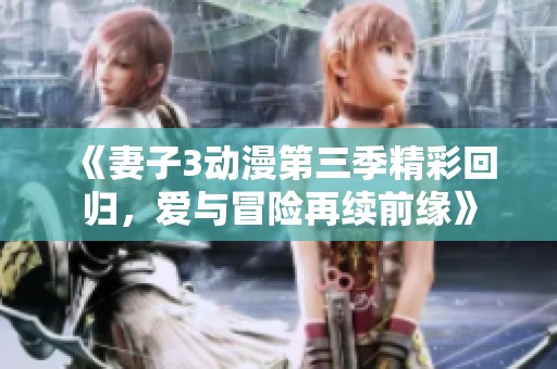 《妻子3动漫第三季精彩回归，爱与冒险再续前缘》