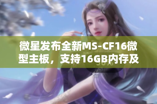微星发布全新MS-CF16微型主板，支持16GB内存及多种接口配置