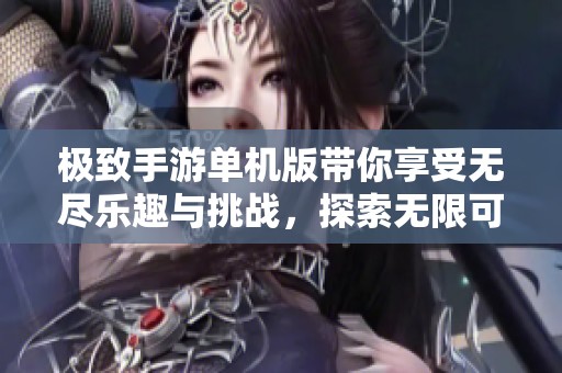 极致手游单机版带你享受无尽乐趣与挑战，探索无限可能性