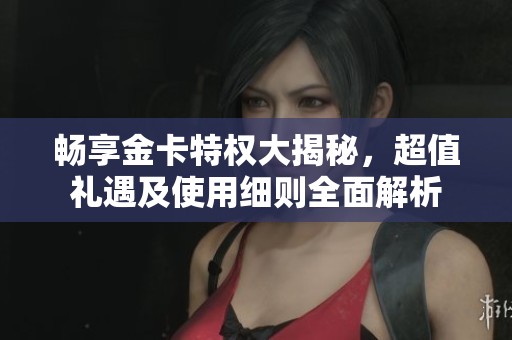 畅享金卡特权大揭秘，超值礼遇及使用细则全面解析