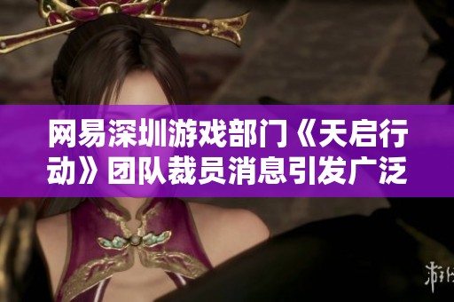 网易深圳游戏部门《天启行动》团队裁员消息引发广泛关注
