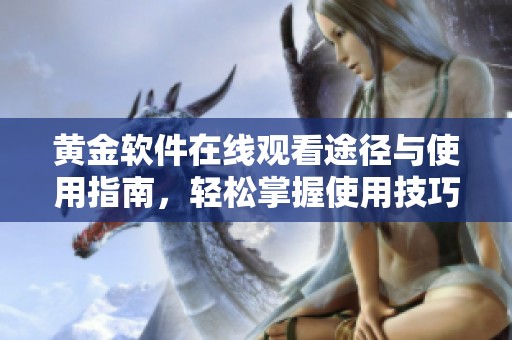 黄金软件在线观看途径与使用指南，轻松掌握使用技巧与入口信息