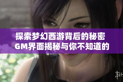 探索梦幻西游背后的秘密 GM界面揭秘与你不知道的梦幻往事分享