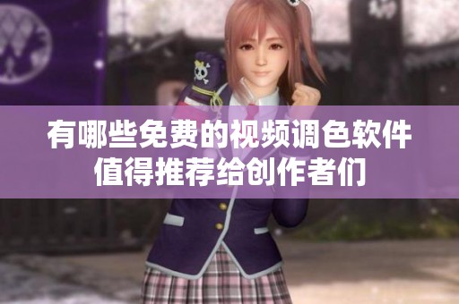 有哪些免费的视频调色软件值得推荐给创作者们