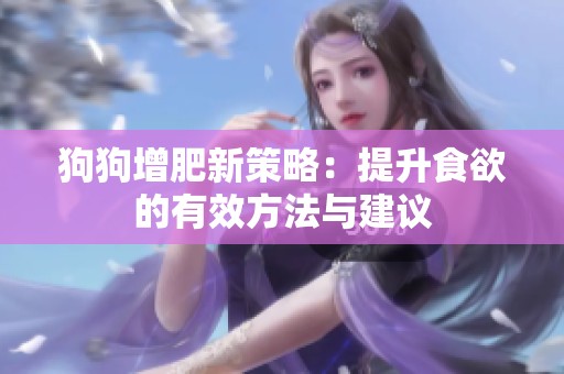 狗狗增肥新策略：提升食欲的有效方法与建议