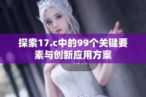 探索17.c中的99个关键要素与创新应用方案