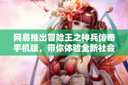 网易推出冒险王之神兵传奇手机版，带你体验全新社会冒险之旅！