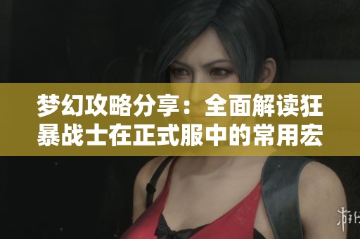 梦幻攻略分享：全面解读狂暴战士在正式服中的常用宏命令技巧