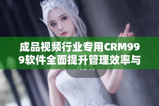 成品视频行业专用CRM999软件全面提升管理效率与客户体验