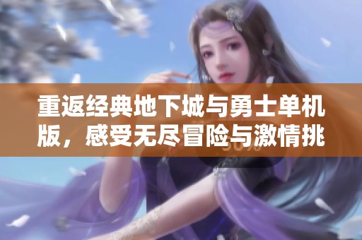 重返经典地下城与勇士单机版，感受无尽冒险与激情挑战的乐趣