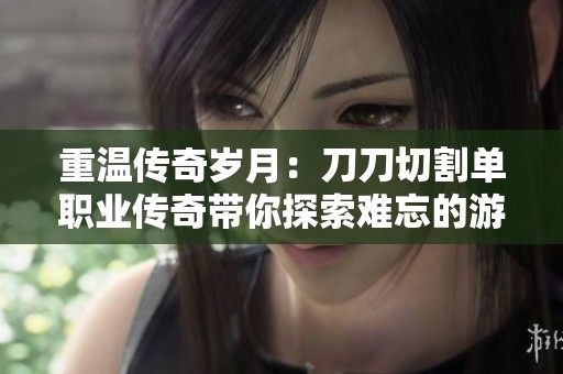 重温传奇岁月：刀刀切割单职业传奇带你探索难忘的游戏魅力与热血情怀