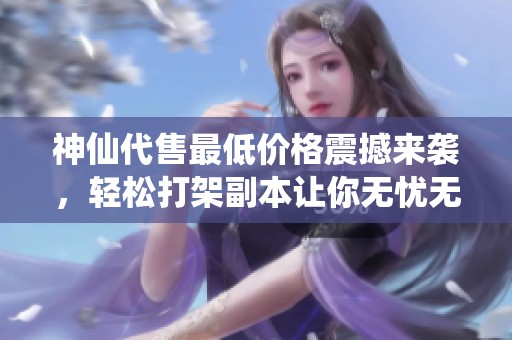 神仙代售最低价格震撼来袭，轻松打架副本让你无忧无虑尽享游戏乐趣