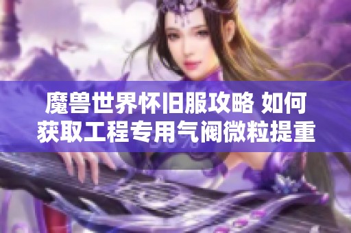 魔兽世界怀旧服攻略 如何获取工程专用气阀微粒提重的图纸详解