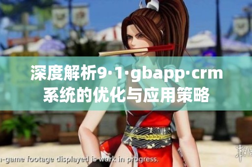 深度解析9·1·gbapp·crm系统的优化与应用策略