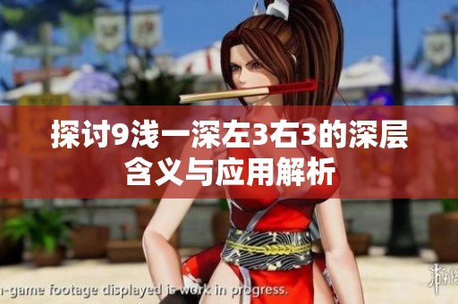 探讨9浅一深左3右3的深层含义与应用解析