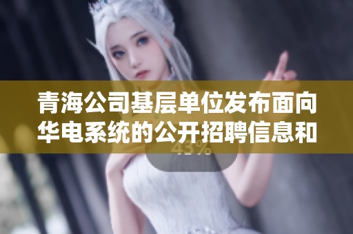青海公司基层单位发布面向华电系统的公开招聘信息和岗位详情