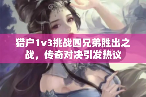 猎户1v3挑战四兄弟胜出之战，传奇对决引发热议