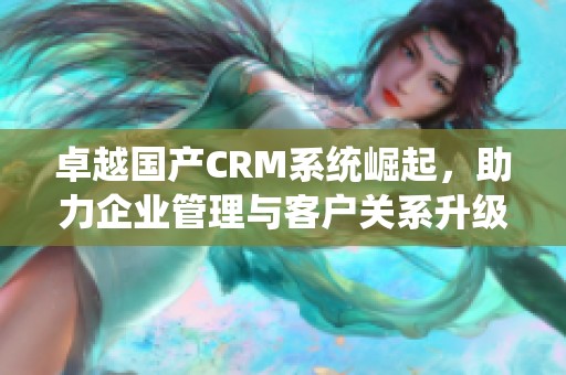 卓越国产CRM系统崛起，助力企业管理与客户关系升级